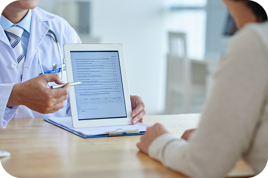 doctor with digital tablet